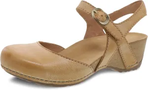 Dansko Tiffani Wedge Sandal for Women - Cushioned, Contoured Footbed for All-Day Comfort and Support - Hook & Loop Strap with Buckle Detail - Lightweight Rubber Outsole