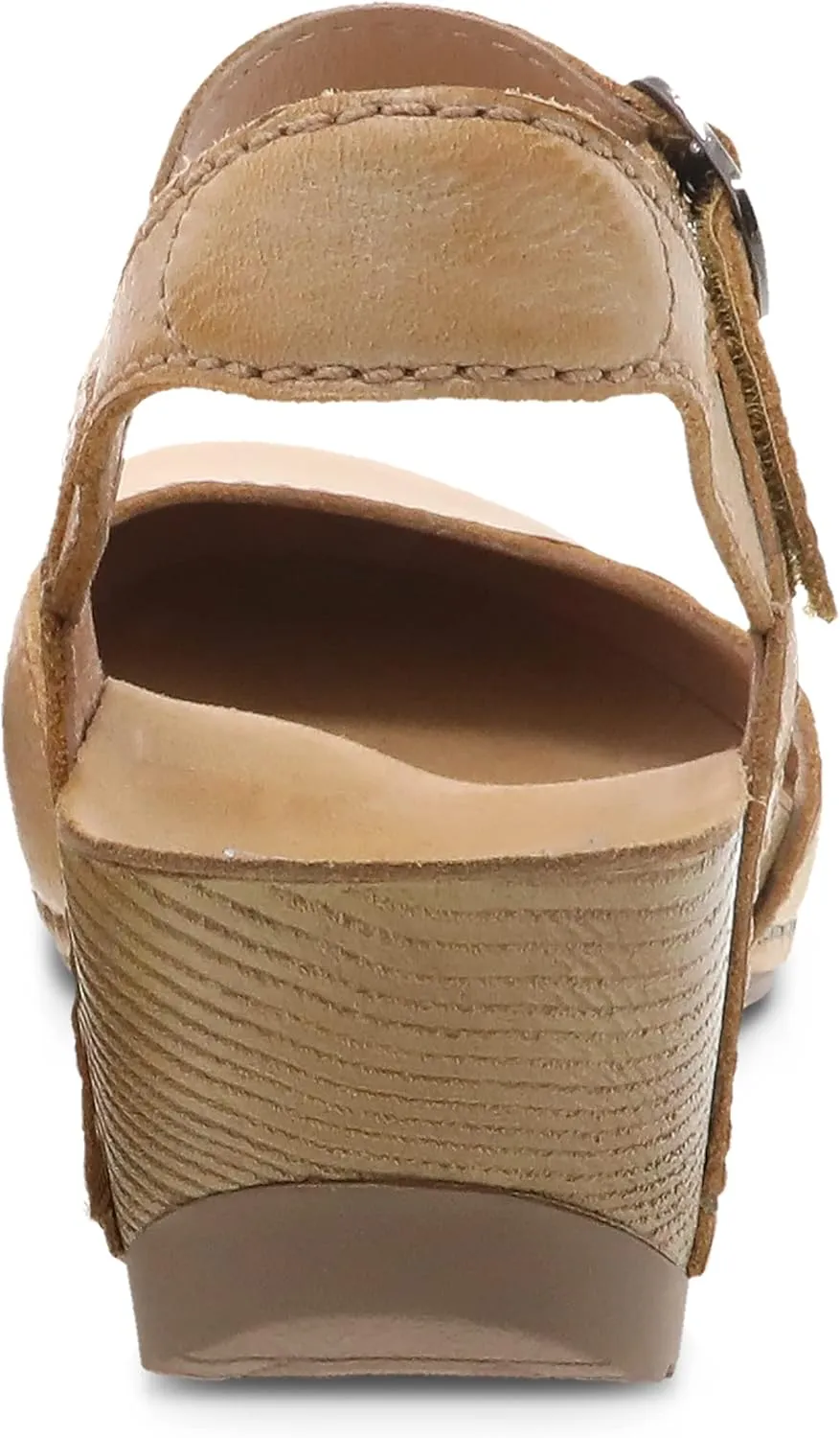 Dansko Tiffani Wedge Sandal for Women - Cushioned, Contoured Footbed for All-Day Comfort and Support - Hook & Loop Strap with Buckle Detail - Lightweight Rubber Outsole