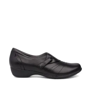 Dansko Women's Franny Leather Slip On Heeled Shoes (Black)