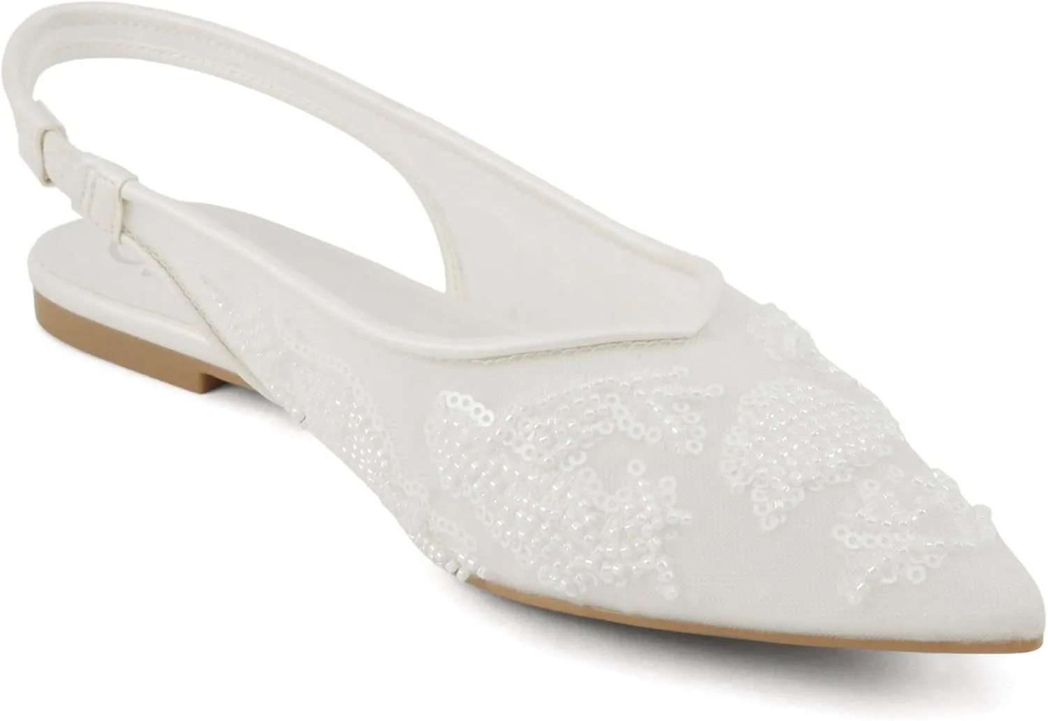 Delicious Victoria ~ Women Pointed Toe Slingback Flat Bridal Dress Pumps
