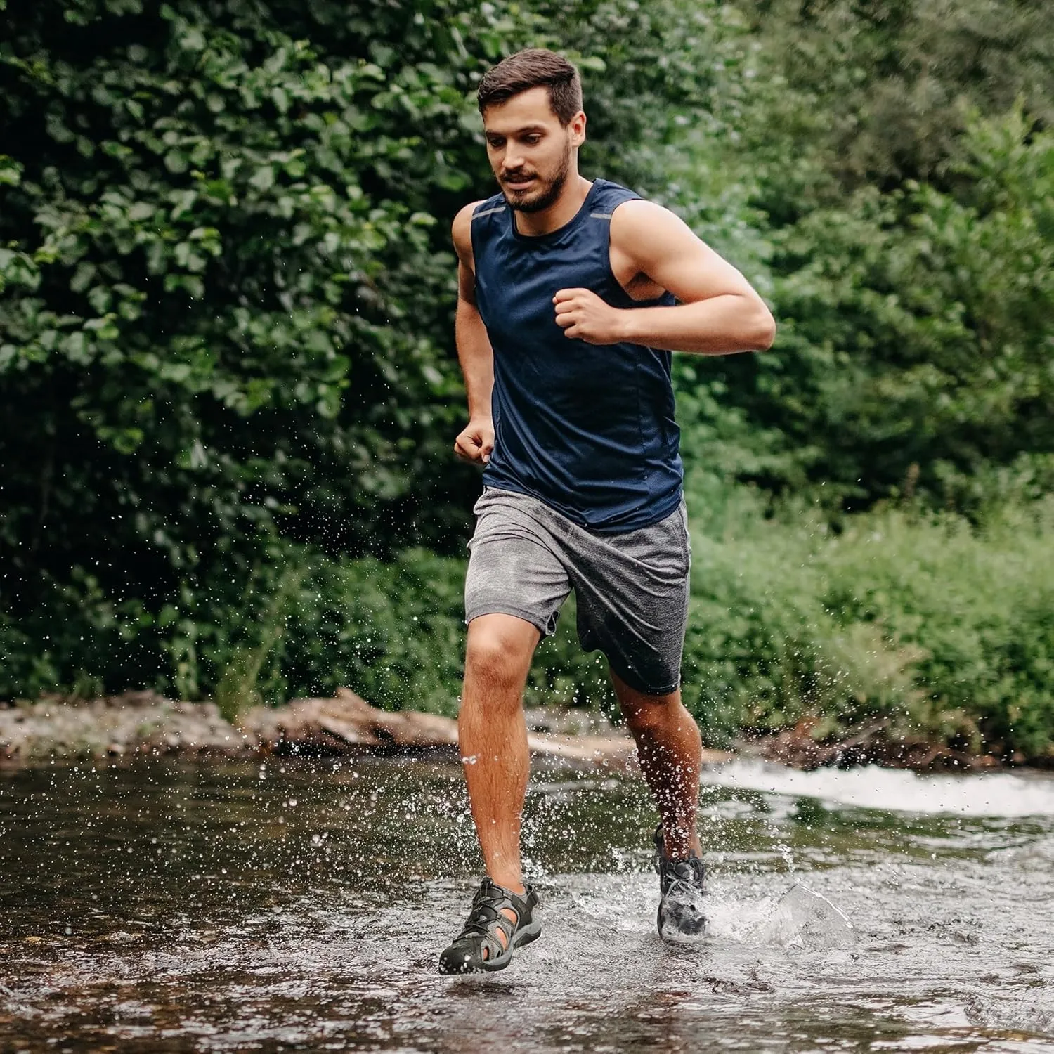DREAM PAIRS Men's Sandals Hiking Water Sport Athletic Beach Outdoor Comfortable Casual Closed Toe Summer Sandal Shoes
