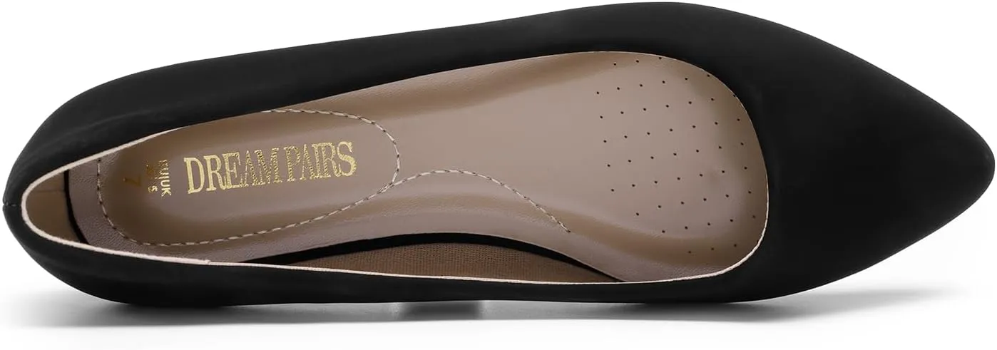 DREAM PAIRS Women's Dress Pointed Toe Flats Ballet Comfort Soft Slip On Casual Flat Shoes for Work Office Business