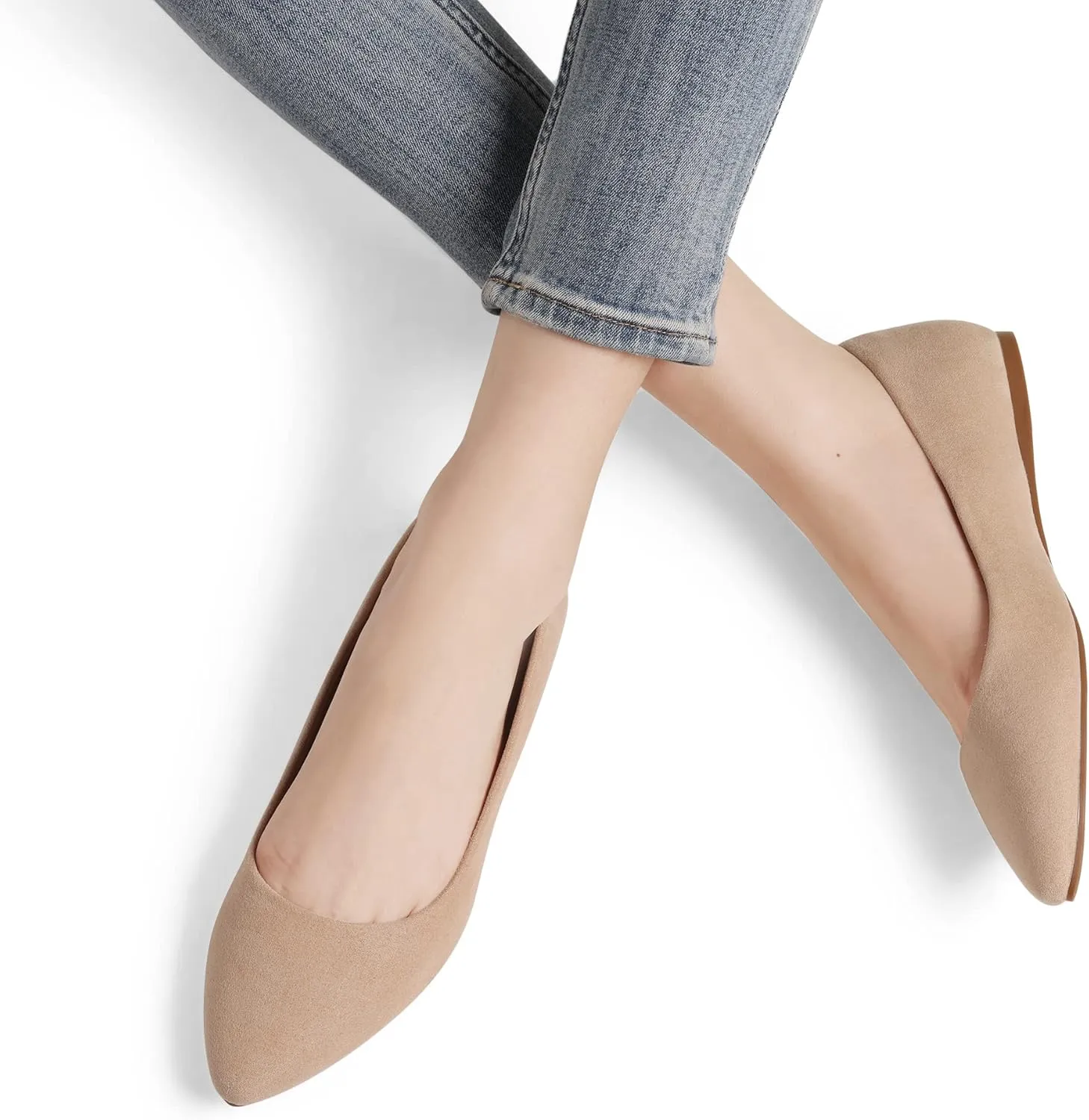 DREAM PAIRS Women's Dress Pointed Toe Flats Ballet Comfort Soft Slip On Casual Flat Shoes for Work Office Business
