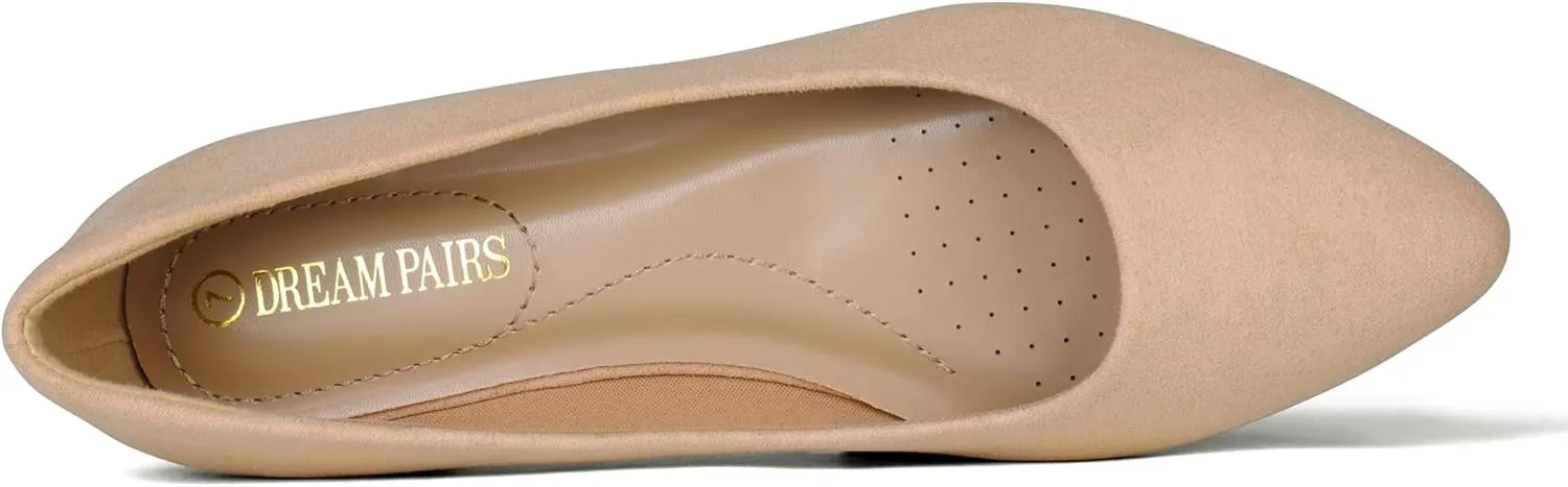 DREAM PAIRS Women's Dress Pointed Toe Flats Ballet Comfort Soft Slip On Casual Flat Shoes for Work Office Business
