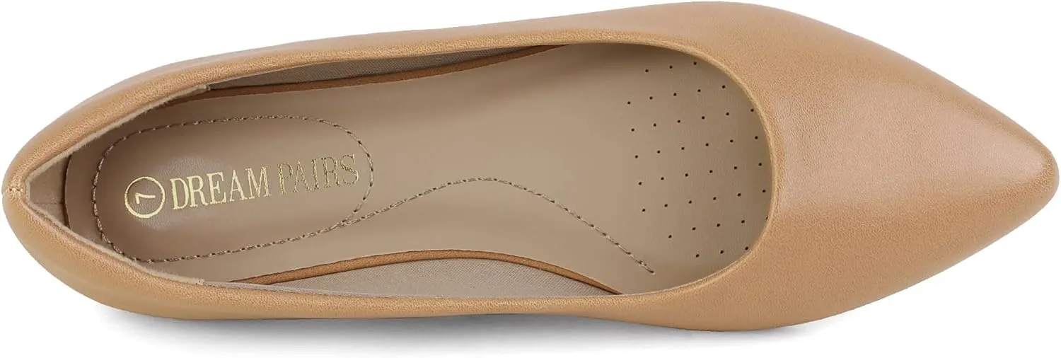 DREAM PAIRS Women's Dress Pointed Toe Flats Ballet Comfort Soft Slip On Casual Flat Shoes for Work Office Business