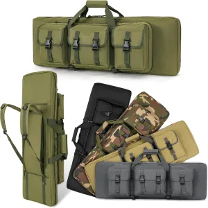 DULCE DOM 32/36/42/48/52 inch Double Rifle Case Soft Bag Gun Case, Perfect for Rifle Pistol Firearm Storage and Transportation, All Around Shooting Range Tactical Rifle Backpack, Indoor Outdoor