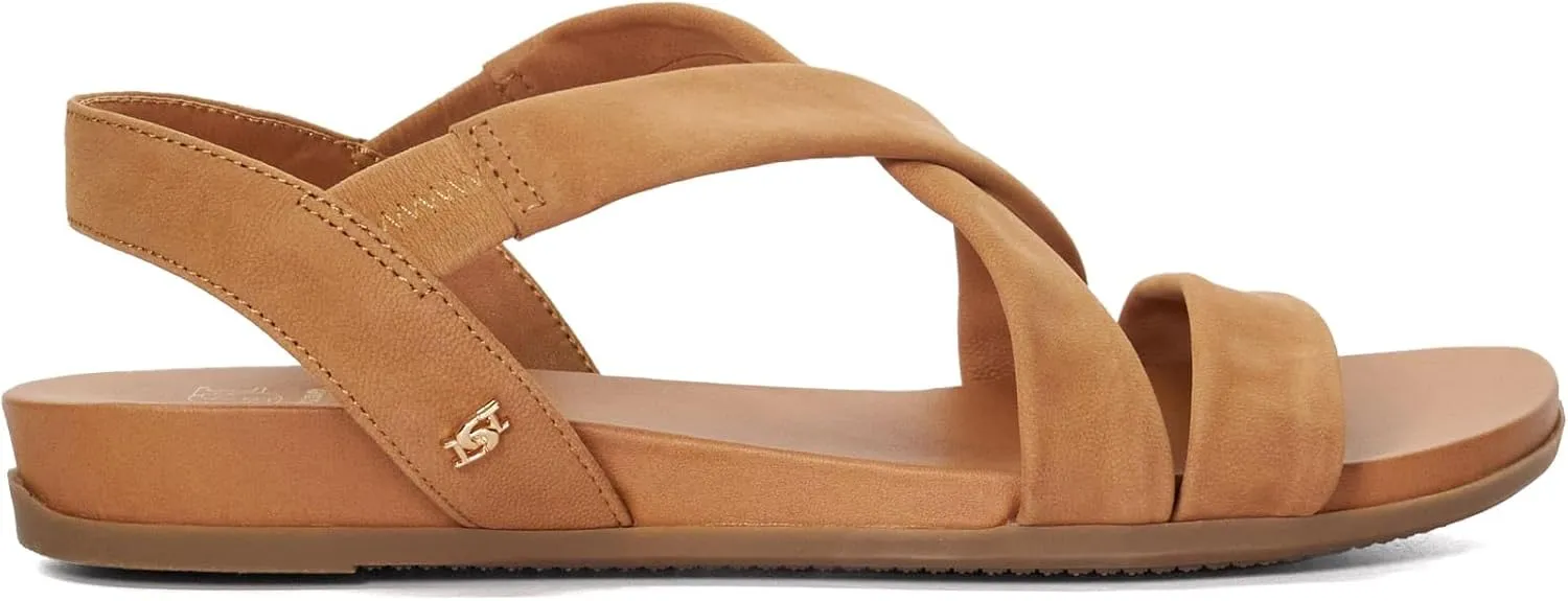 Dune London Women's Landies Flat Sandal, Camel, 9
