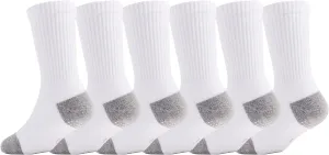 EPEIUS Kids Boys/Girls' Cushioned Crew Socks Thick Cotton Athletic Socks 6 Pack 4-14 Years