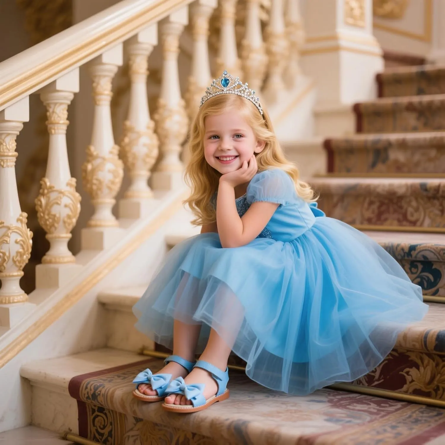 ESTINE Toddler/Little Kid Girls Bow Open Toe Flat Evening Dress Sandals