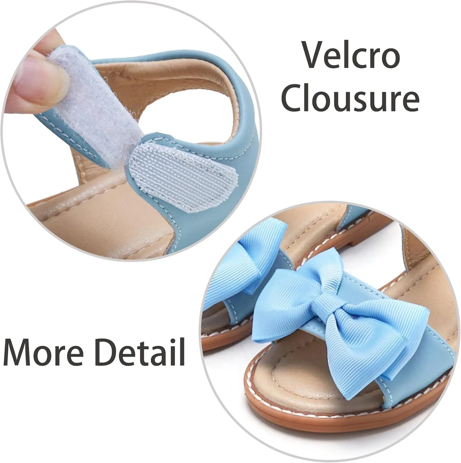 ESTINE Toddler/Little Kid Girls Bow Open Toe Flat Evening Dress Sandals