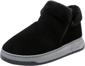 Fashion Solid Cotton Slippers for Men Plus Velvet Warm Winter Boots Lightweight Walk Shoes for Men Winter Boots and Snow