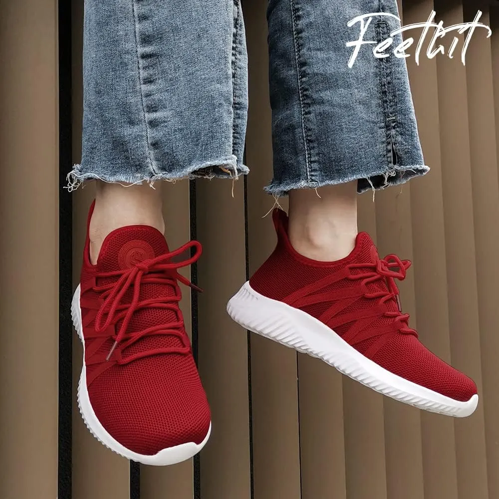 Feethit Womens Slip On Running Shoes Non Slip Walking Shoes Lightweight Gym Workout Shoes Breathable Fashion Sneakers
