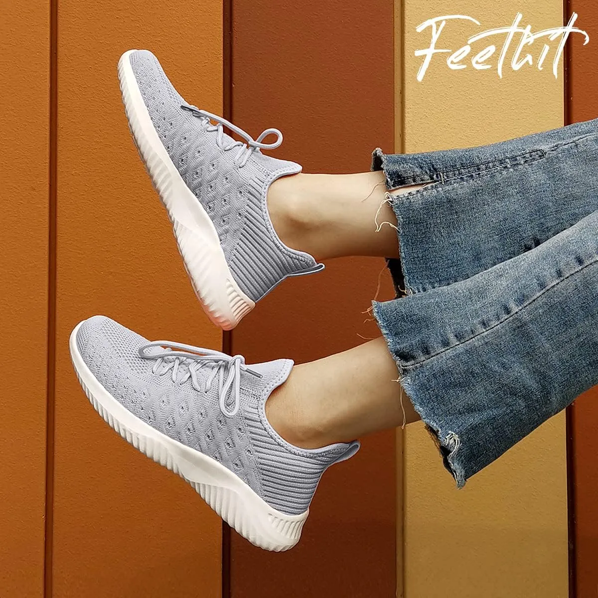 Feethit Womens Slip On Walking Shoes Non Slip Running Shoes Breathable Workout Shoes Lightweight Gym Sneakers