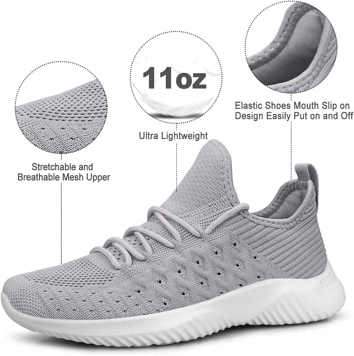 Feethit Womens Slip On Walking Shoes Non Slip Running Shoes Breathable Workout Shoes Lightweight Gym Sneakers