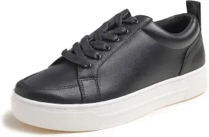FEVERSOLE Women's Comfort Lightweight Sneaker Vegan Leather Platform Casual Walking Shoes
