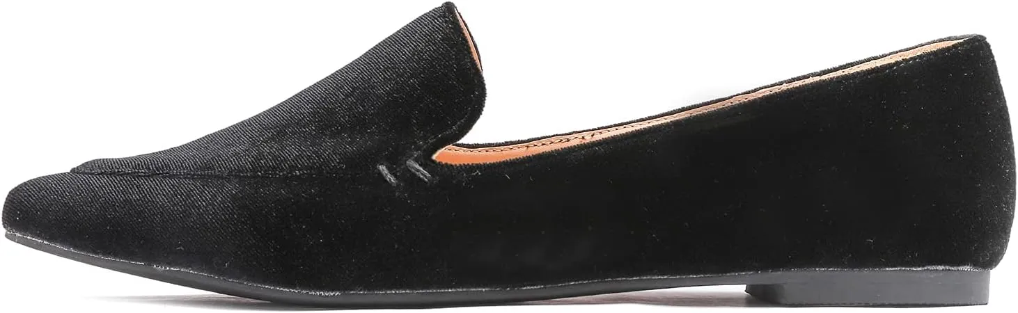FEVERSOLE Women's Loafer Flat Pointed Fashion Slip On Comfort Driving Office Shoes