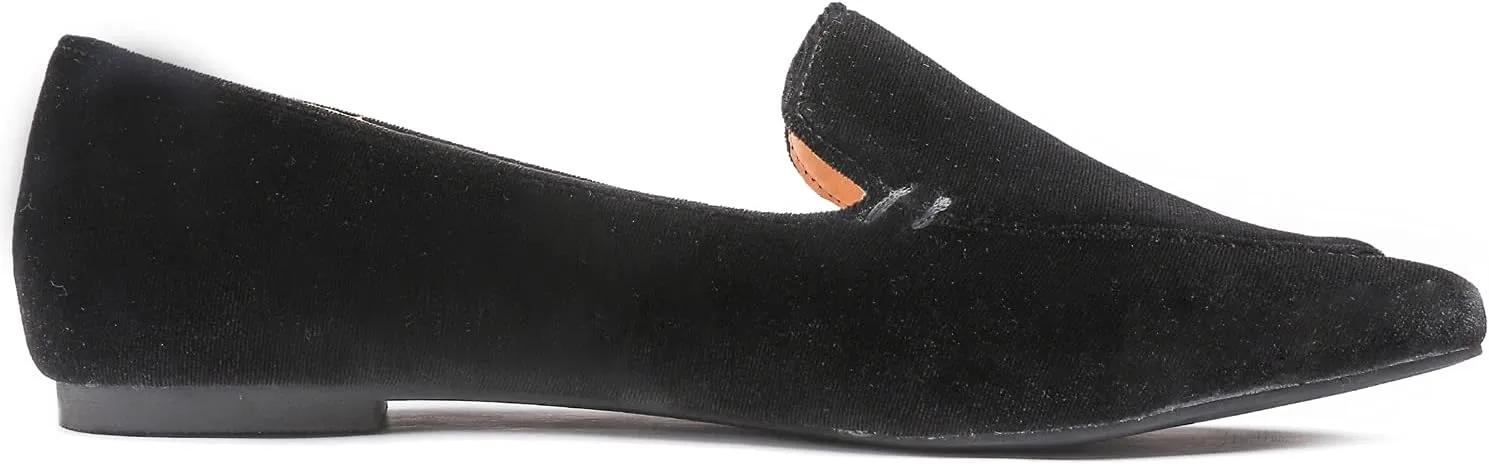 FEVERSOLE Women's Loafer Flat Pointed Fashion Slip On Comfort Driving Office Shoes