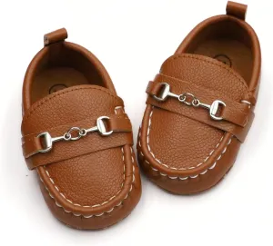 First Walking Shoes for Baby Boys Delightful Solid Color Slip-On Loafers, Lightweight, Non-Slip Flat