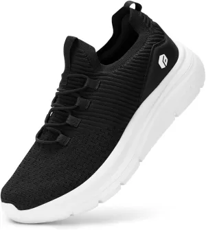 FitVille Walking Shoes Womens Slip on Walking Sneakers Lightweight Wide Width for Flat Feet Plantar Fasciitis Heel Pain Relief - Cloud Walker V15