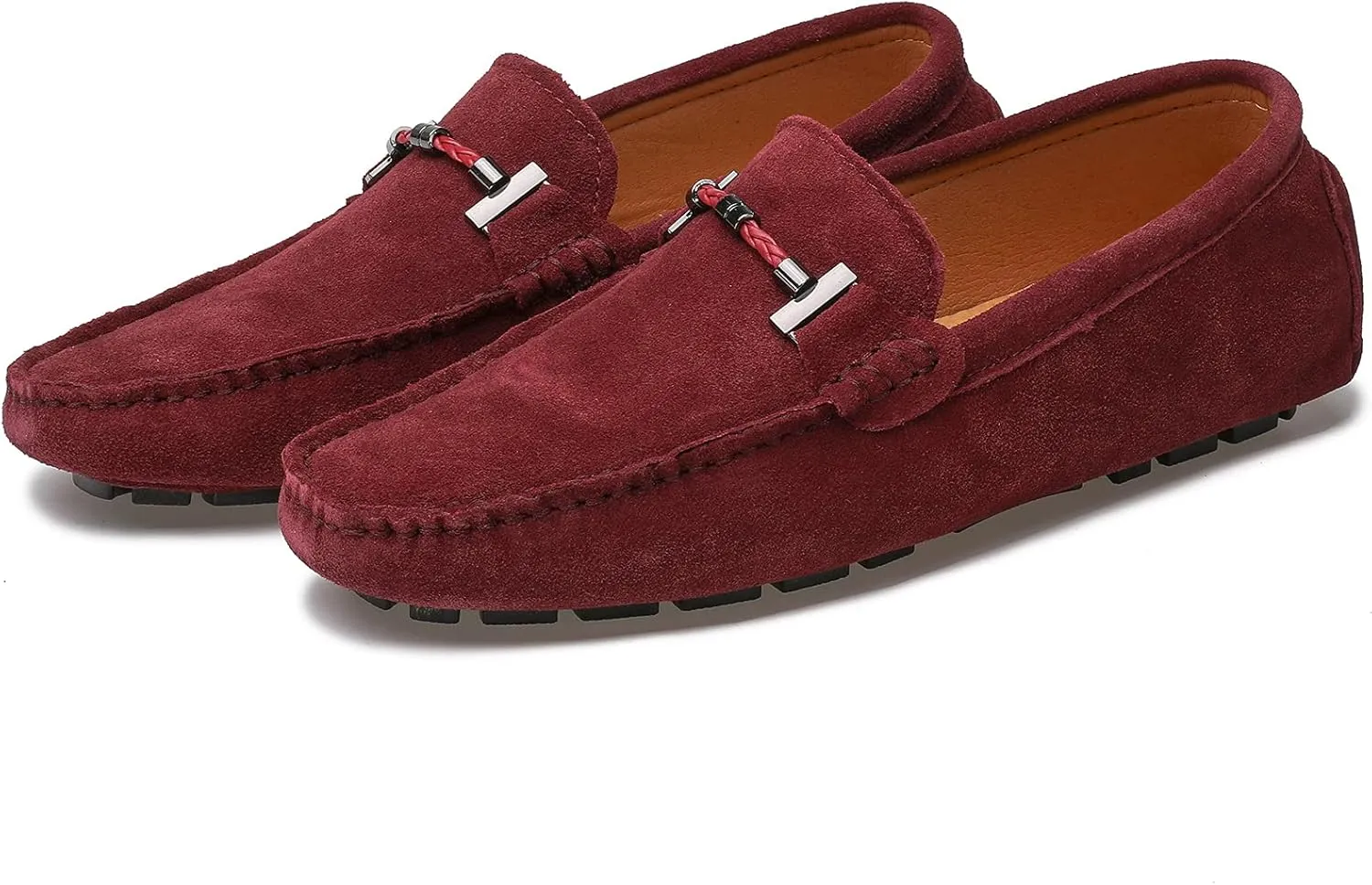 Flat Loafer for Men Suede Leather Slip-on Dress Driving Moccasins Casual Boat Shoes