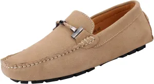 Flat Loafer for Men Suede Leather Slip-on Dress Driving Moccasins Casual Boat Shoes