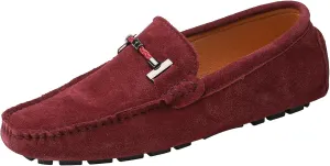 Flat Loafer for Men Suede Leather Slip-on Dress Driving Moccasins Casual Boat Shoes