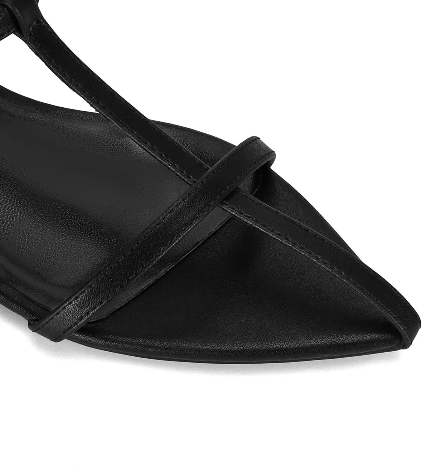 Flat Sandals for Women Adjustable Ankle Strap Slide Sandals Pointed Open Toe Flats Dressy Summer Sandals