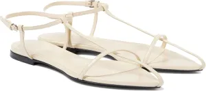 Flat Sandals for Women Adjustable Ankle Strap Slide Sandals Pointed Open Toe Flats Dressy Summer Sandals