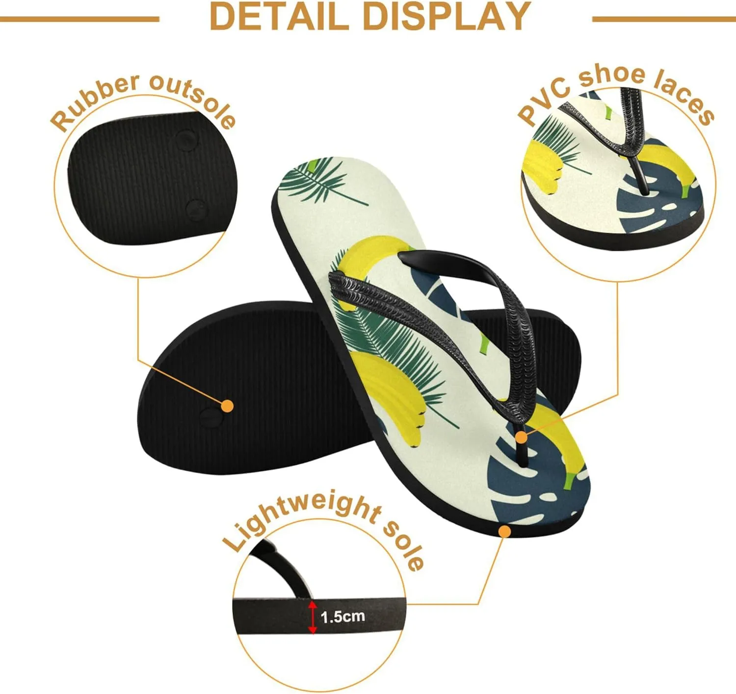 Flip Flops for Men Women Summer Beach Sandal Bathroom Shower Shoes