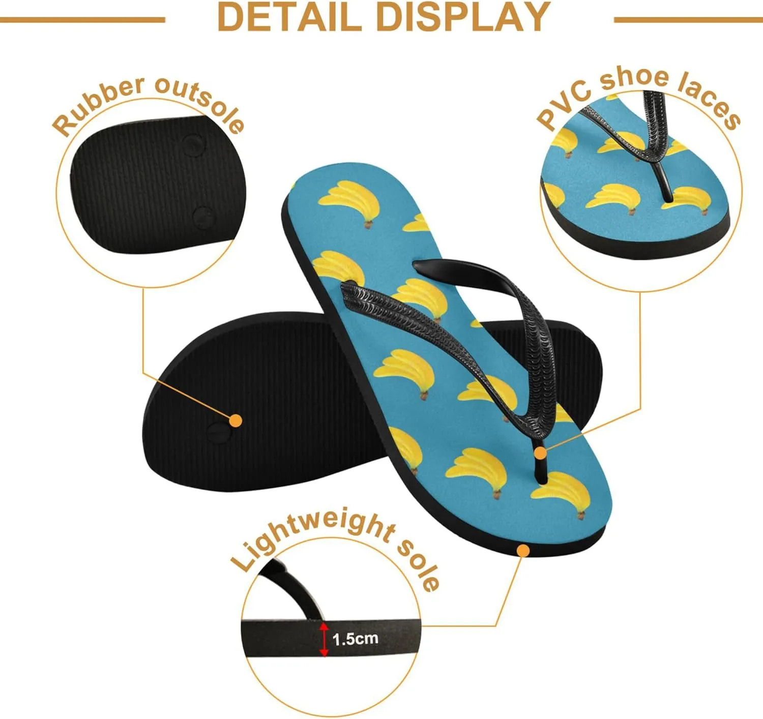 Flip Flops for Men Women Summer Beach Sandal Bathroom Shower Shoes