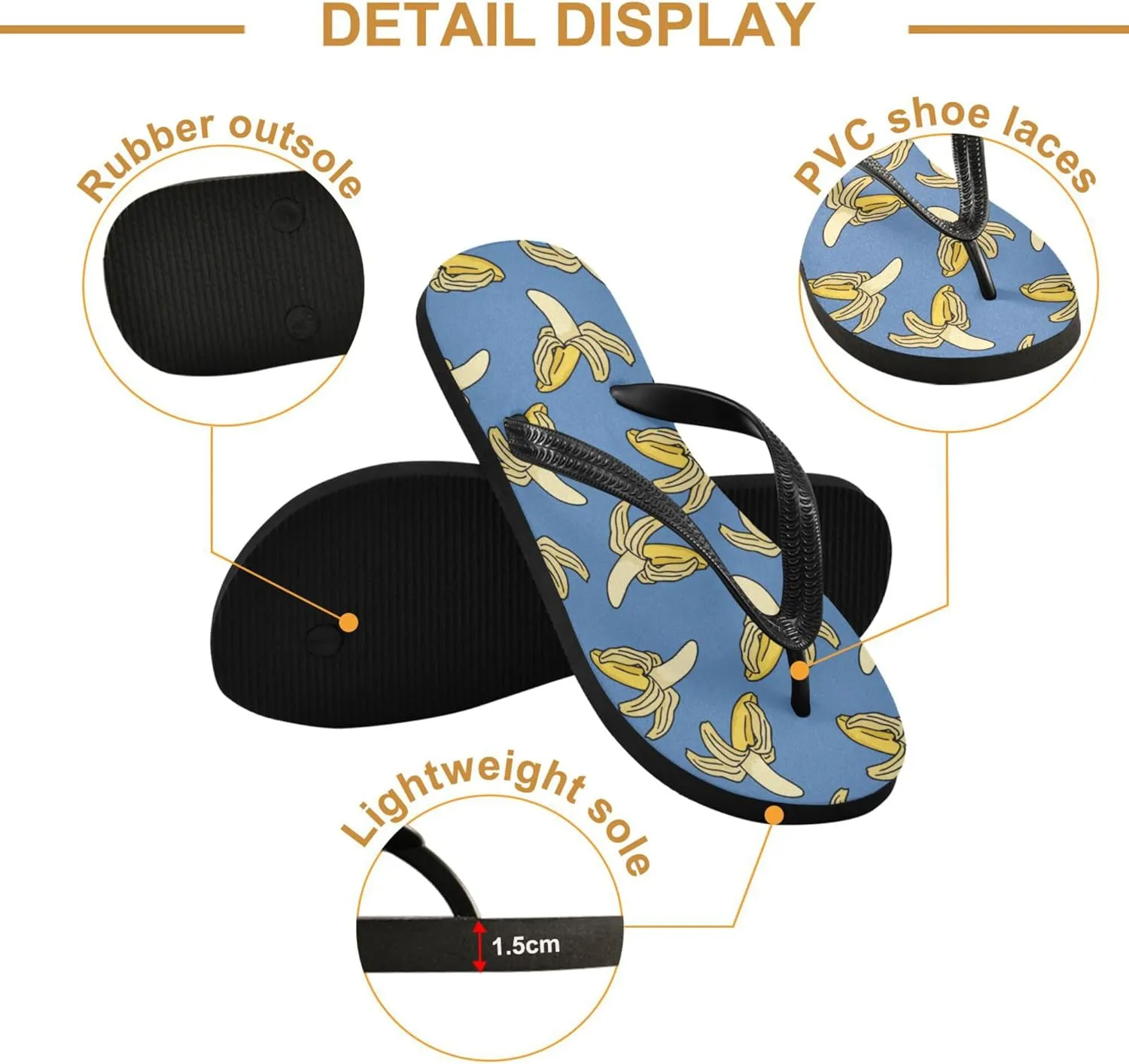 Flip Flops for Men Women Summer Beach Sandal Bathroom Shower Shoes