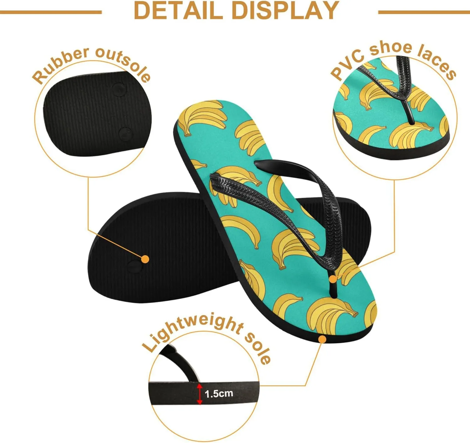 Flip Flops for Men Women Summer Beach Sandal Bathroom Shower Shoes