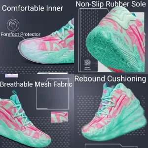 FOTN Womens Multicolour Lace Up Fashion Sneaker High-Top Casual Breathable Sports Athletic Walking Running Basketball Shoes