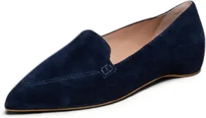 FOWT Women Classic Closed Pointed Toe Pumps Solid Color Slip On Flat Loafers Cozy Party Driving Work Shoes Size 4-16 US