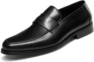 FRASOICUS Mens Dress Shoes Slip-On Shoes Genuine Leather Loafers Shoes for Men