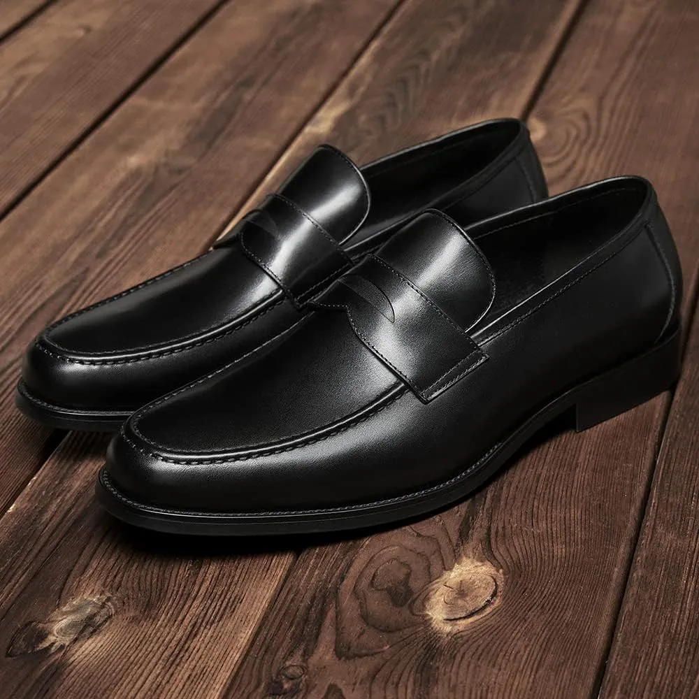 FRASOICUS Mens Dress Shoes Slip-On Shoes Genuine Leather Loafers Shoes for Men