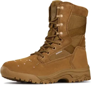 FREE SOLDIER Men's Tactical Boots 8 Inches Lightweight Combat Boots Durable Suede Leather Military Work Boot Desert Boot