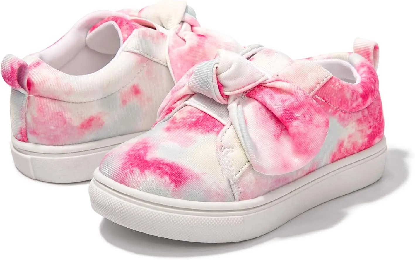 FUNKYMONKEY Girls Sneakers Lightweight Cute Bowknot Casual Walking Shoes for Toddler/Little Kids