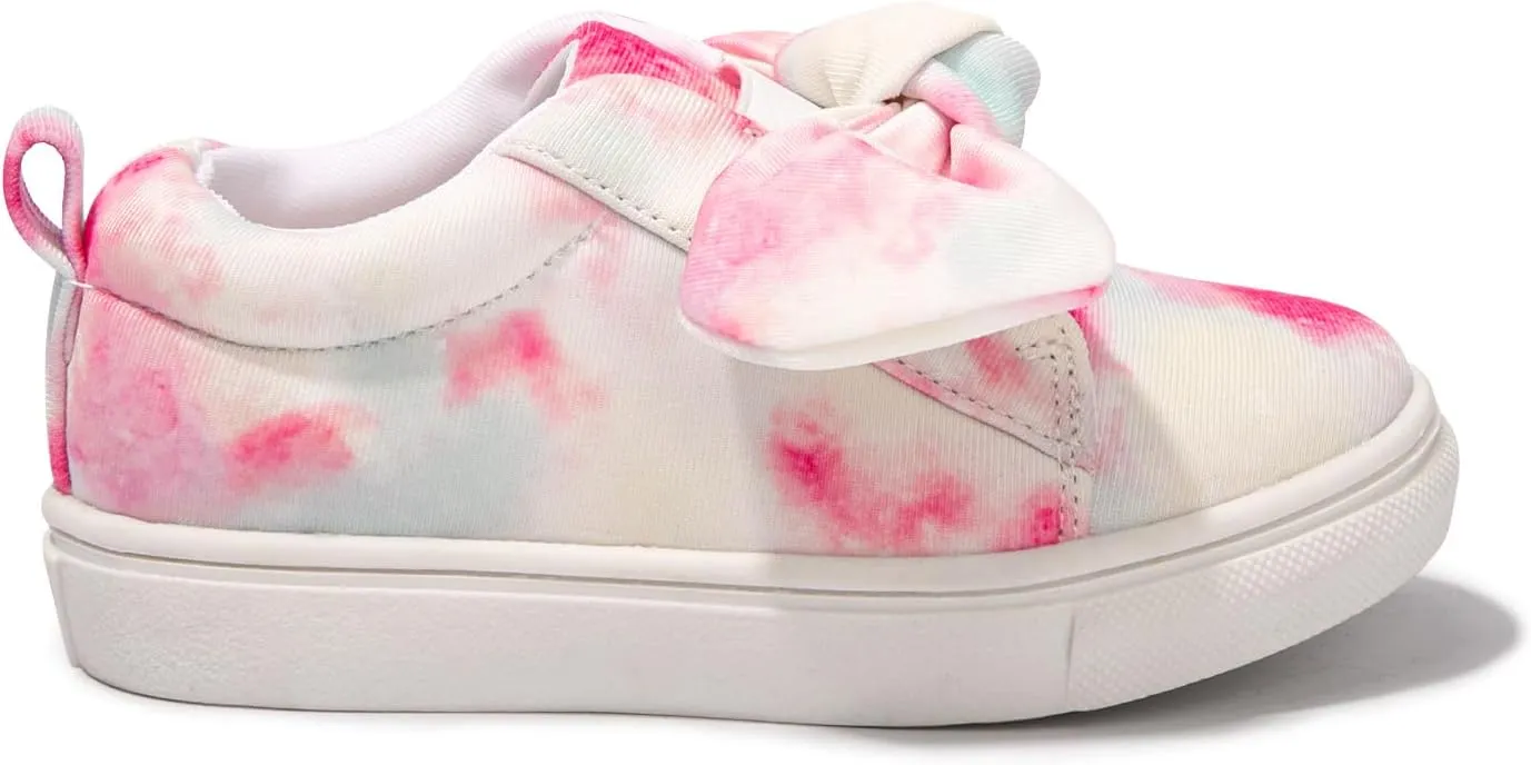 FUNKYMONKEY Girls Sneakers Lightweight Cute Bowknot Casual Walking Shoes for Toddler/Little Kids