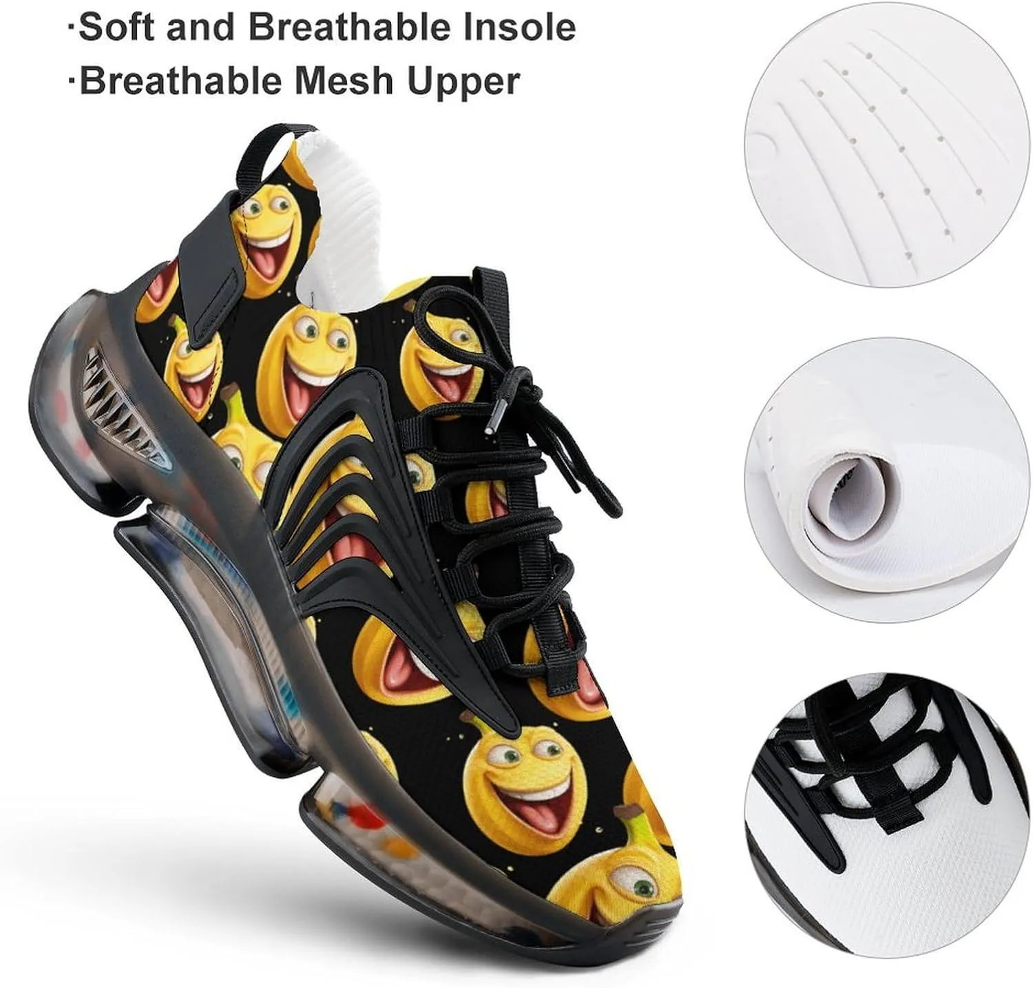 Funny Banana Mens Sneakers Running Shoes Lightweight Athletic Shoes for Jogging Walking Gym