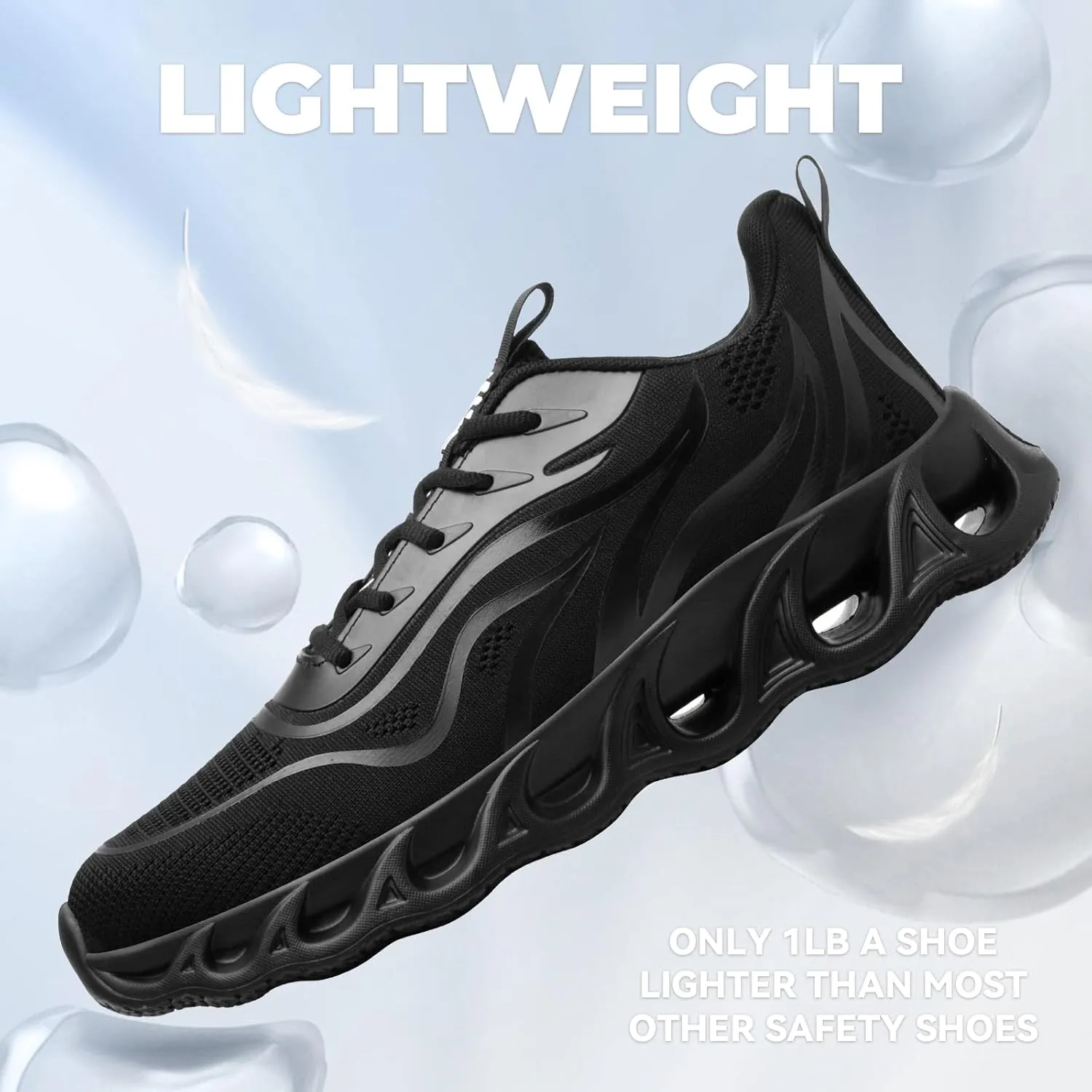 Furuian Steel Toe Shoes for Men Women Lightweight Indestructible Safety Shoes Comfortable Steel Toe Sneakers Puncture Proof Work Shoes