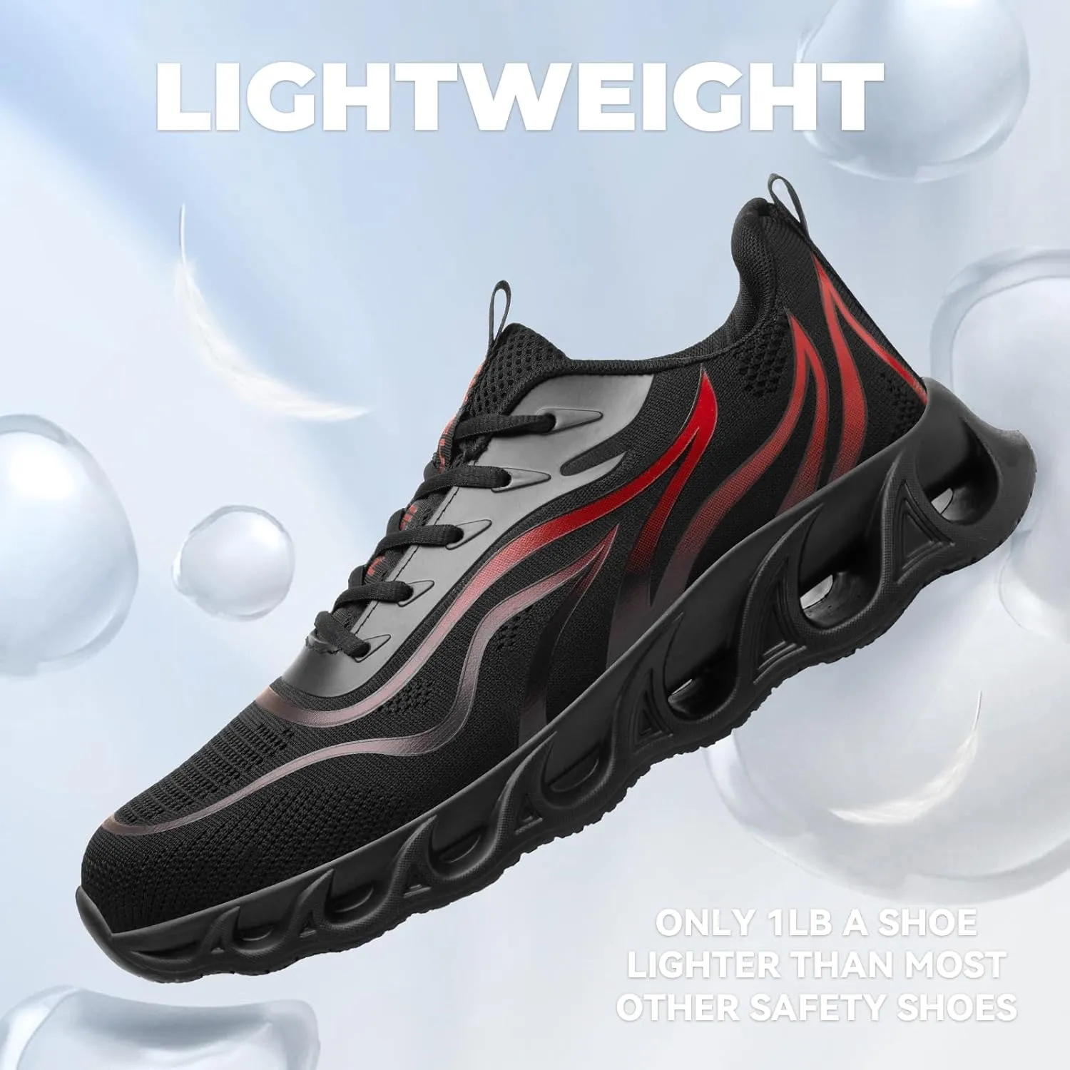 Furuian Steel Toe Shoes for Men Women Lightweight Indestructible Safety Shoes Comfortable Steel Toe Sneakers Puncture Proof Work Shoes