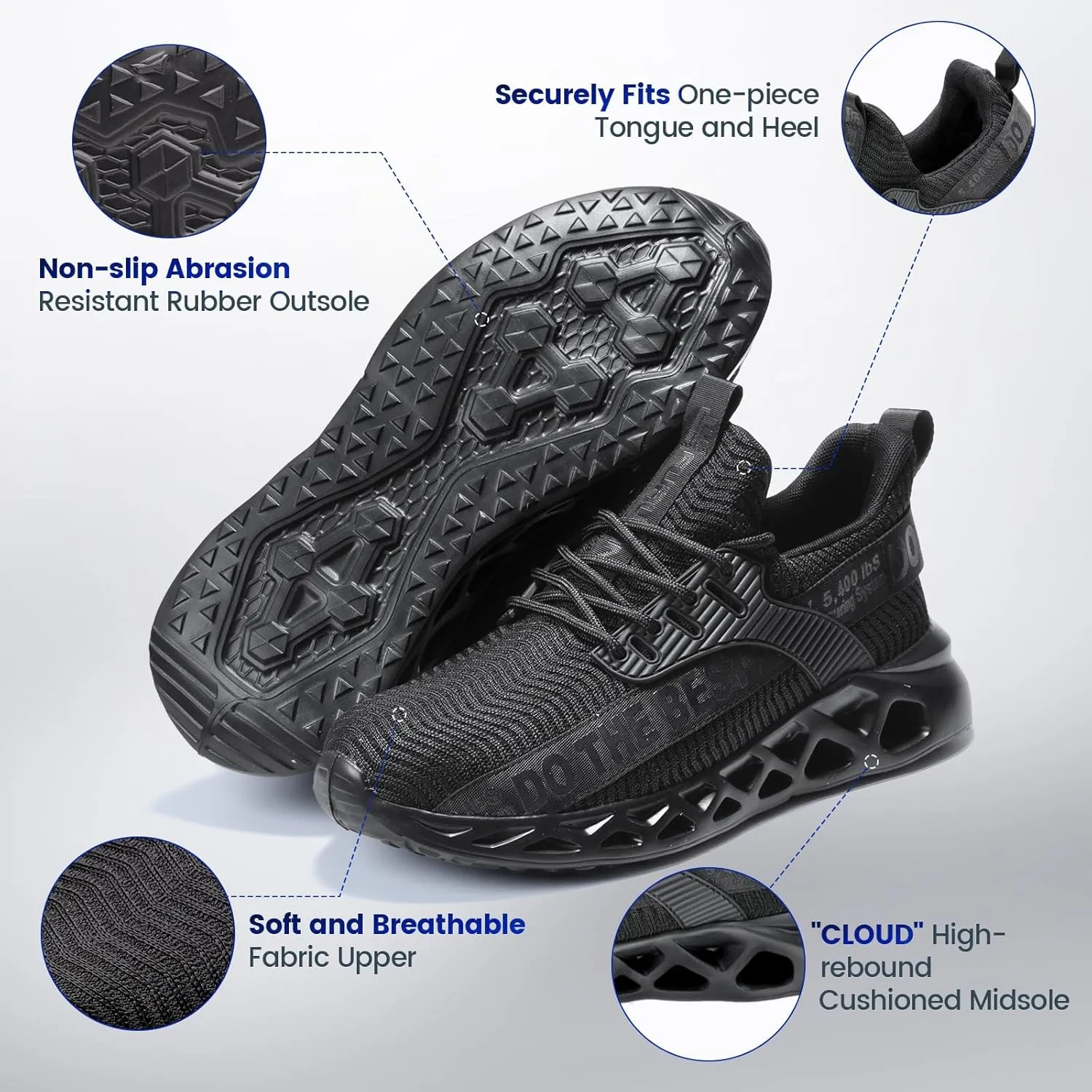 Furuian Steel Toe Sneakers for Men Women Lightweight Safety Shoes Comfortable Puncture Proof Slip On Indestructible Work Shoes