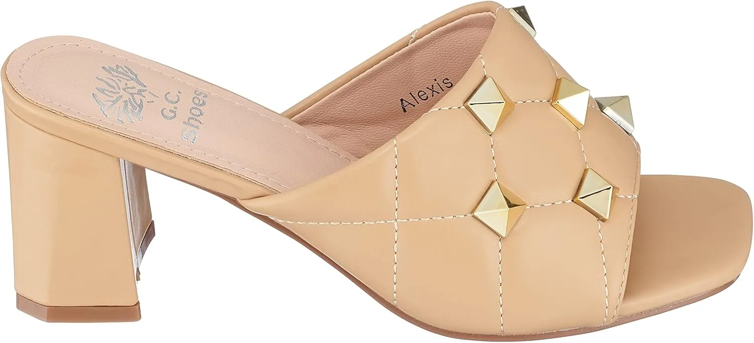 GC Shoes Womens Block Heeled Sandals