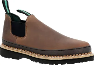 Georgia Giant Romeo Slip-On Boots - GR262, Full-Grain Leather Non-Slip Lightweight Work Shoes With Oil-Resistant Bumper Guard, Dark Brown, Crazy Horse Leather