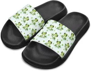 Girls Beach Slippers Open Toe Non Slip Summer Sandals Quick Drying Flat Sandals Soft Sole Bathroom Shoes
