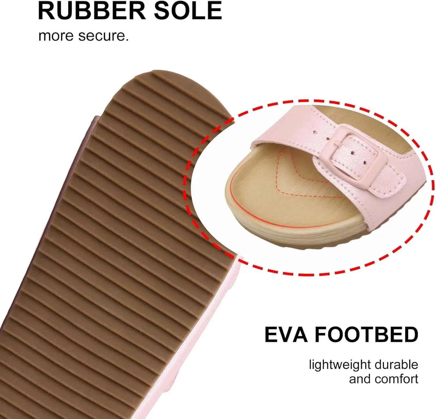 Girls Boys Sandal Adjustable Double Buckle Casual Flat Open Toe Lightweight Summer Shoes Hook Loop Sandal for Toddler Little Big Kid