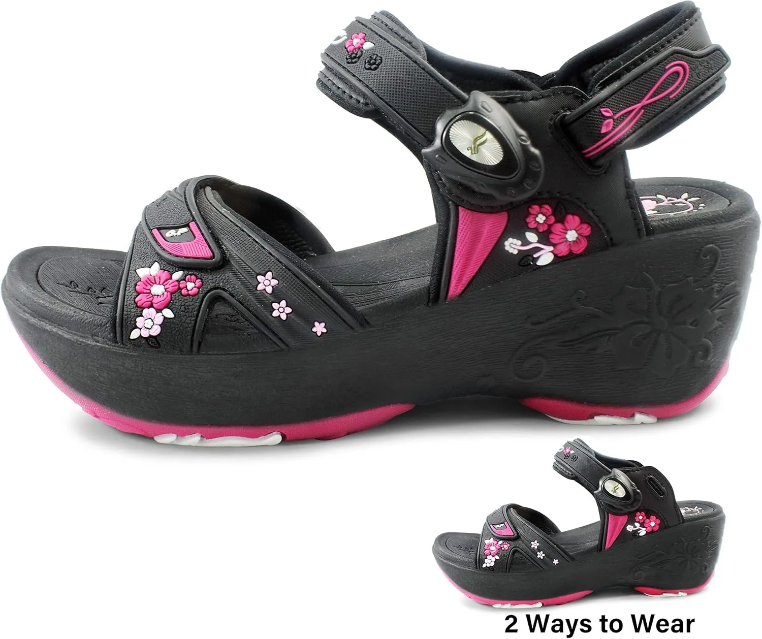 Gold Pigeon Shoes Comfortable Wedge Sandals, Women's Platform Sandals Casual Summer Beach, Heeled Wedges 2.75"