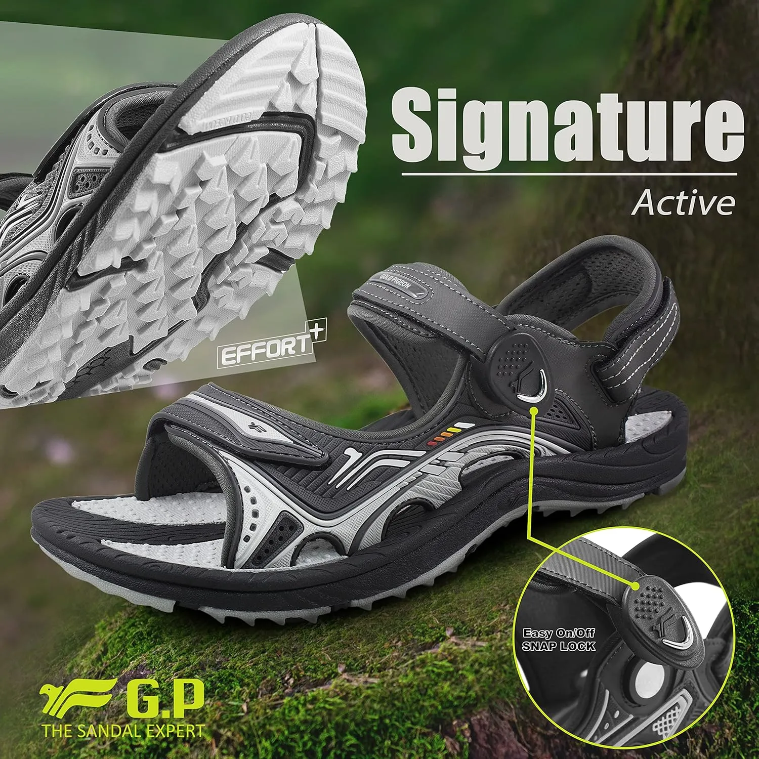 Gold Pigeon Shoes SIGNATURE Unisex Athletic Sandals SNAP LOCK Closure