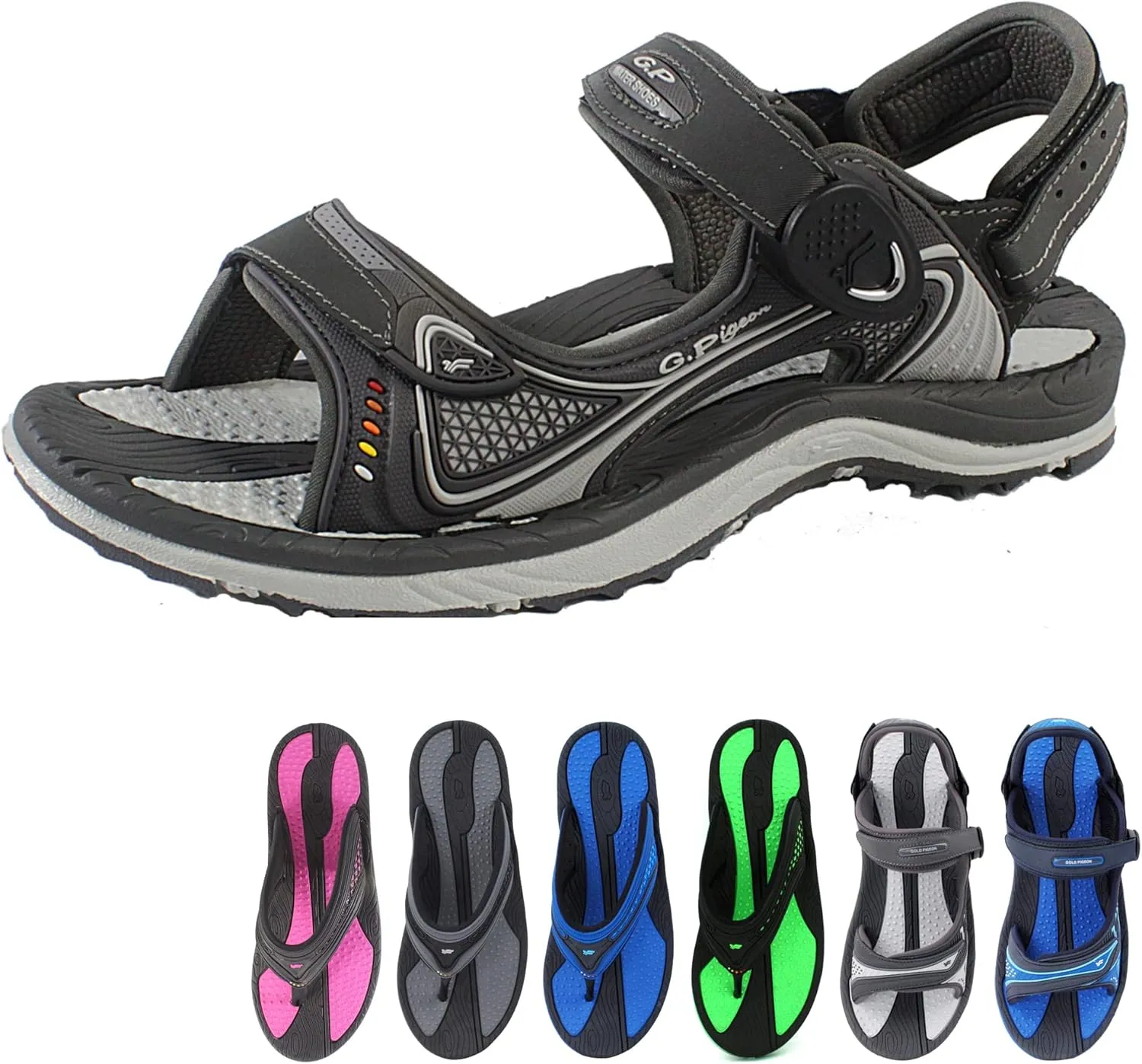 Gold Pigeon Shoes SIGNATURE Unisex Athletic Sandals SNAP LOCK Closure